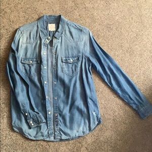 American Eagle Jean Button Up